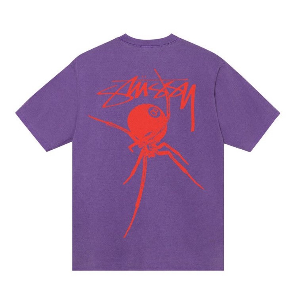 Stüssy Arachnid Purple/Pink Pigment Dyed T Shirt